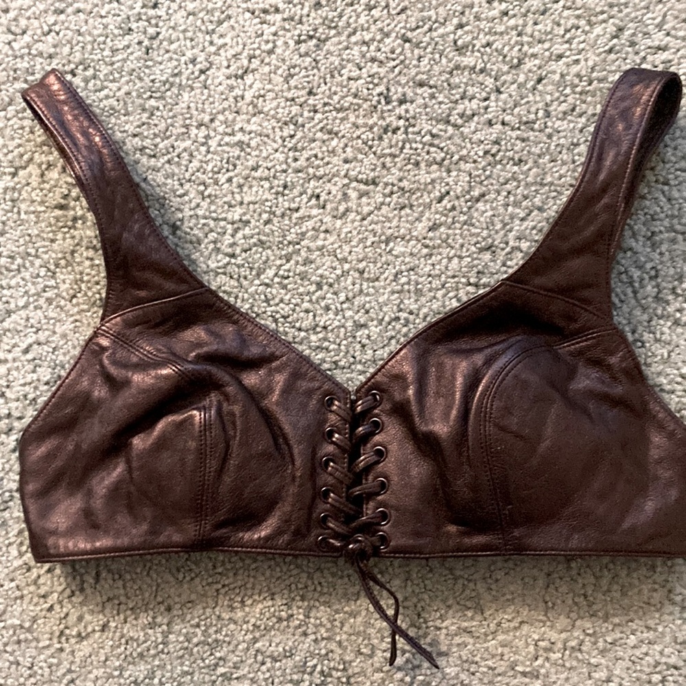 Harley Davidson leather bra top